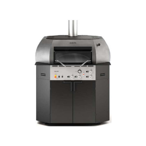 Four à pizza 1 niveau digitale HELIOS 104 - Base de cuisson rotative - 7 pizzas 30cm - Couleur Gris/Argent